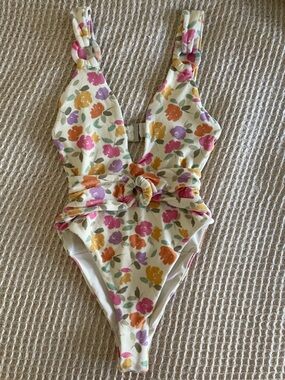 For Love and Lemons floral one piece swim suit